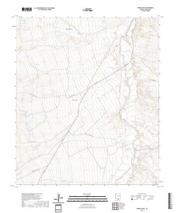 Fresno Wash, AZ — USGS 7.5-minute topo (2021)