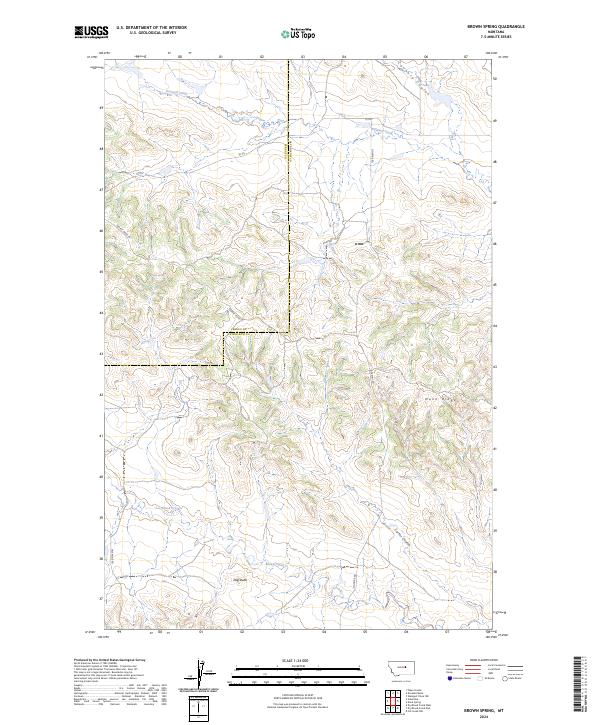 Brown Spring, MT — USGS 7.5-minute topo (2024)