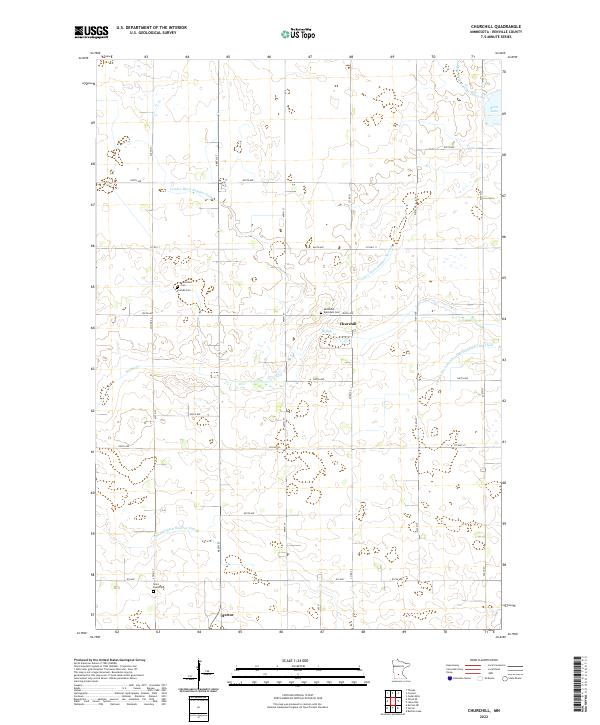 Churchill, MN — USGS 7.5-minute topo (2022)