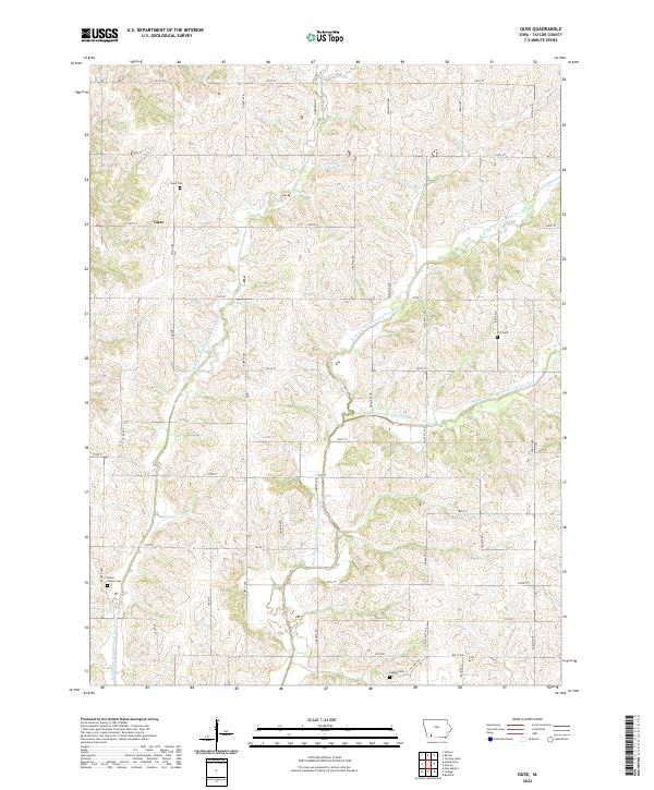 Guss, IA — USGS 7.5-minute topo (2022)