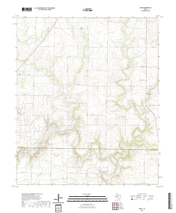 Dunn, TX — USGS 7.5-minute topo (2022)