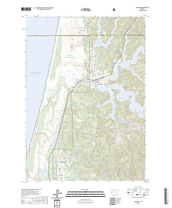 Lakeside, OR — USGS 7.5-minute topo (2024)