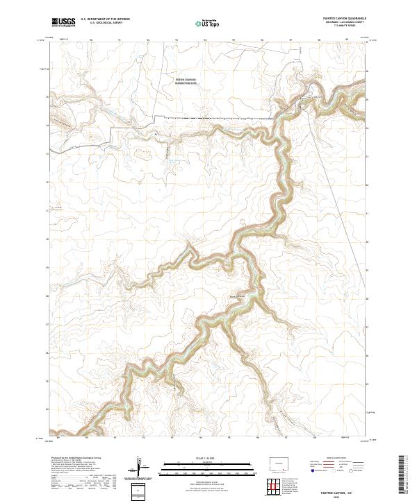Painted Canyon, CO — USGS 7.5-minute topo (2022)