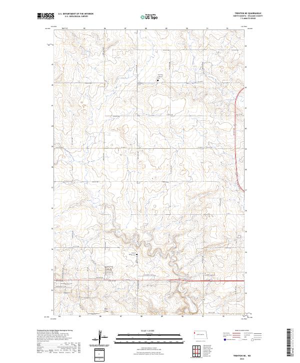 Trenton NE, ND — USGS 7.5-minute topo (2024)
