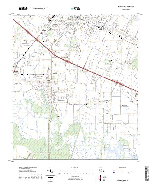New Iberia South, LA — USGS 7.5-minute topo (2024)