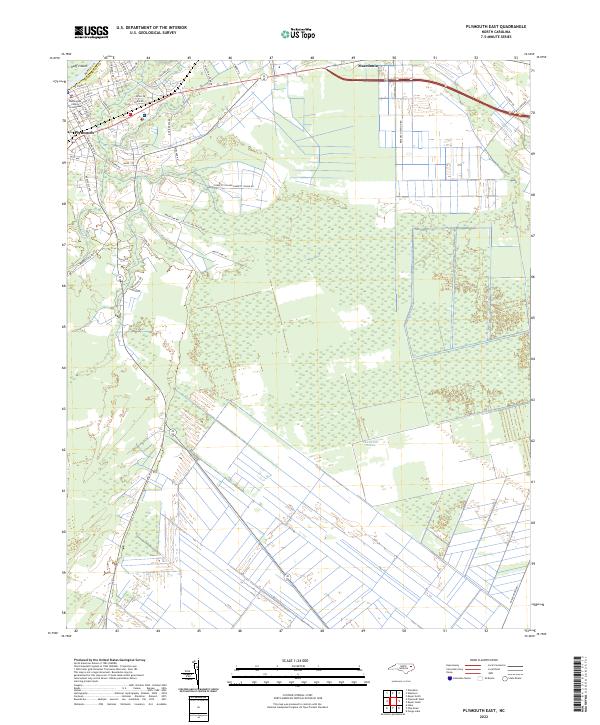 Plymouth East, NC — USGS 7.5-minute topo (2022)