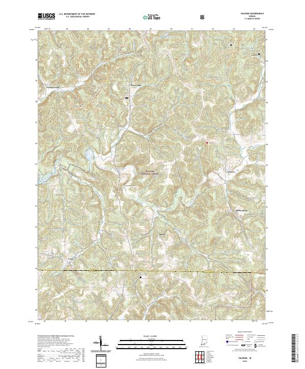 Valeene, IN — USGS 7.5-minute topo (2022)