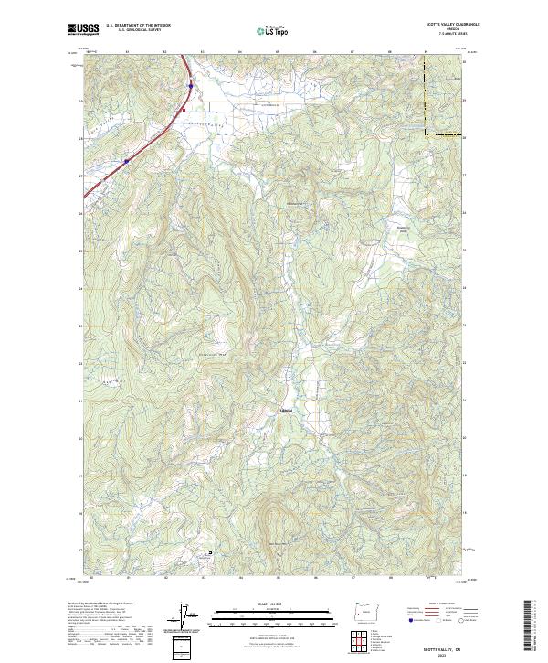 Scotts Valley, OR — USGS 7.5-minute topo (2023)