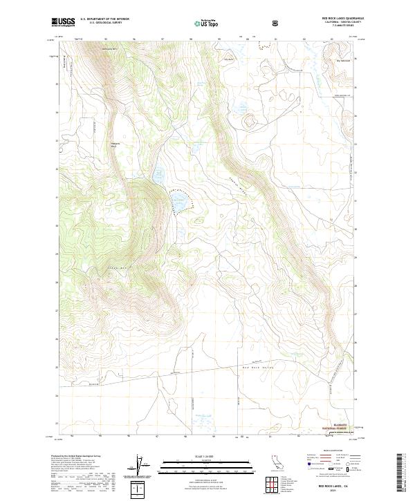Red Rock Lakes, CA — USGS 7.5-minute topo (2021)