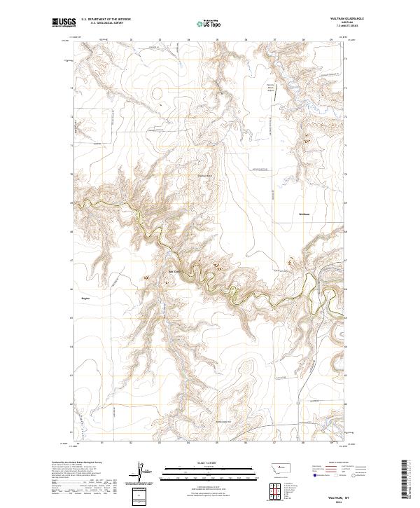 Waltham, MT — USGS 7.5-minute topo (2024)
