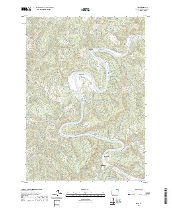 Tyee, OR — USGS 7.5-minute topo (2023)