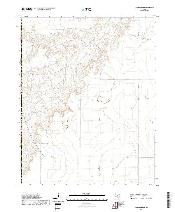 West of Gruver, TX — USGS 7.5-minute topo (2022)