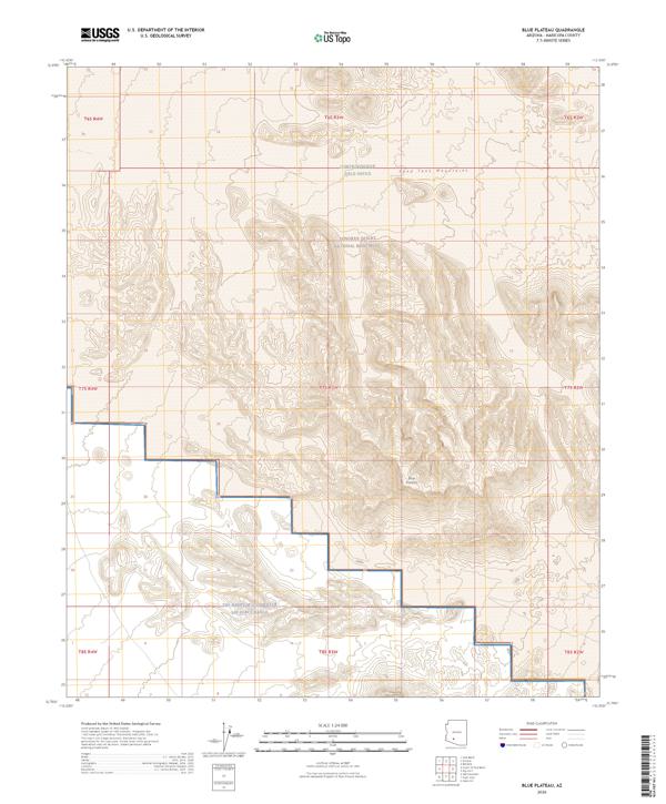 Blue Plateau, AZ — USGS 7.5-minute topo (2026)