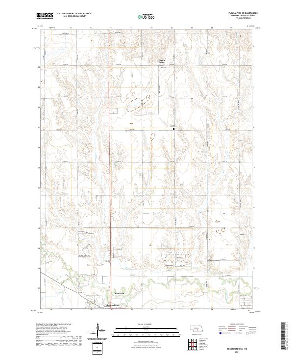 Pleasanton SE, NE — USGS 7.5-minute topo (2021)