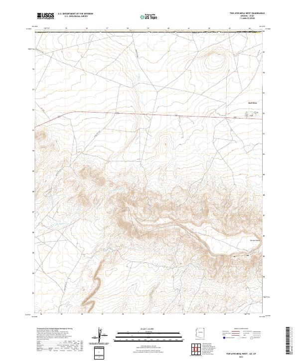 Toh Atin Mesa West, AZ-UT — USGS 7.5-minute topo (2021)