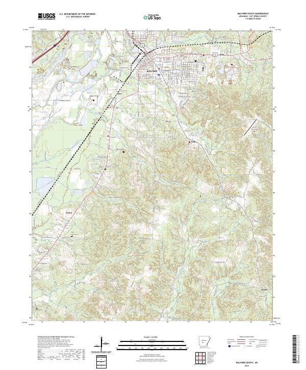 Malvern South, AR — USGS 7.5-minute topo (2024)