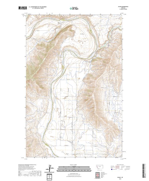 Sloan, MT — USGS 7.5-minute topo (2024)