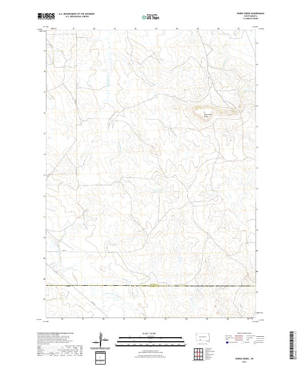 Horse Creek, SD — USGS 7.5-minute topo (2021)