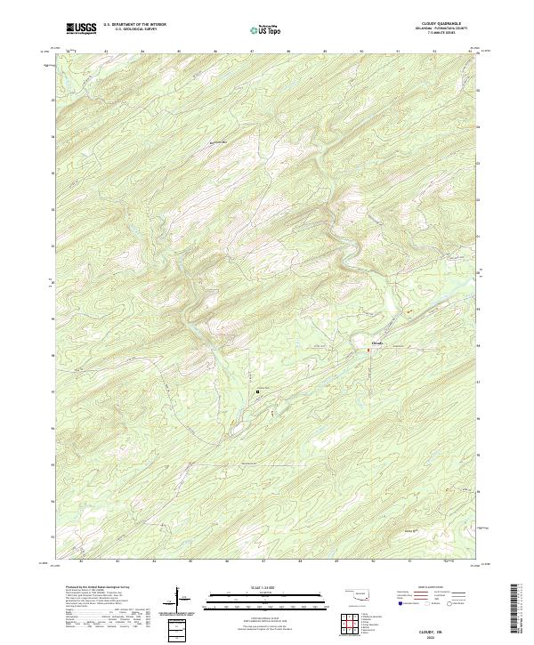 Cloudy, OK — USGS 7.5-minute topo (2022)