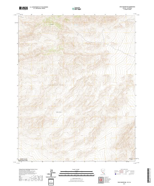 Gold Mountain, NV-CA — USGS 7.5-minute topo (2021)