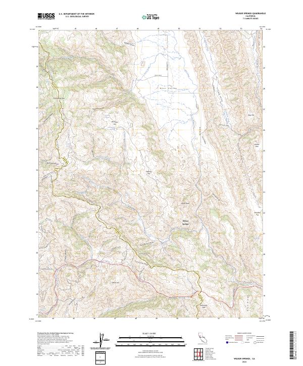 Wilbur Springs, CA — USGS 7.5-minute topo (2024)