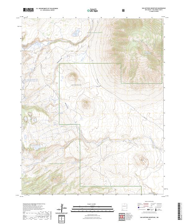 San Antonio Mountain, NM — USGS 7.5-minute topo (2023)