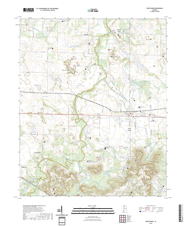 Town Creek, AL — USGS 7.5-minute topo (2024)