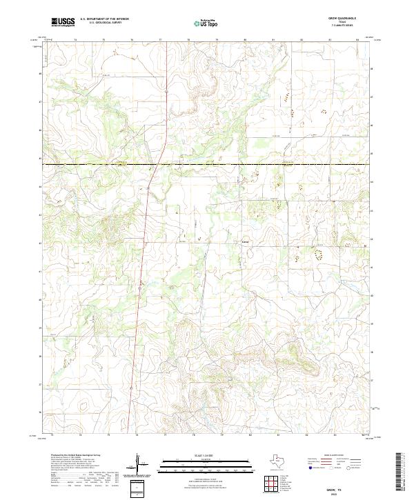 Grow, TX — USGS 7.5-minute topo (2022)