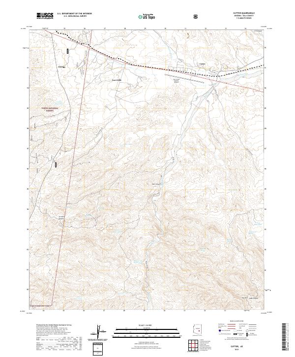Cutter, AZ — USGS 7.5-minute topo (2021)