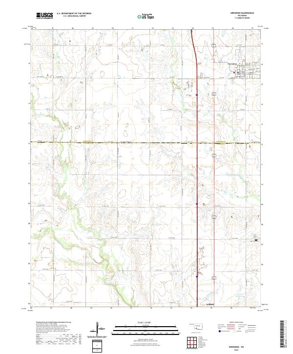 Geronimo, OK — USGS 7.5-minute topo (2022)