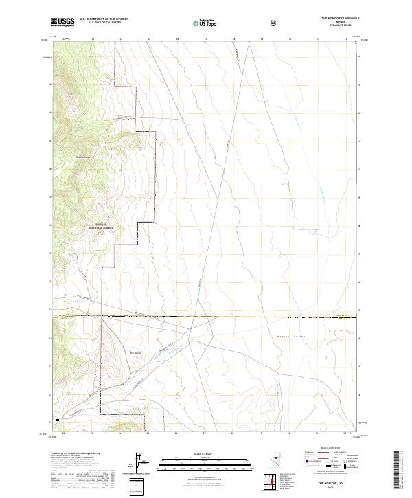 The Monitor, NV — USGS 7.5-minute topo (2021)
