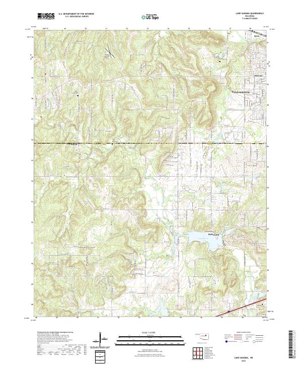 Lake Sahoma, OK — USGS 7.5-minute topo (2022)