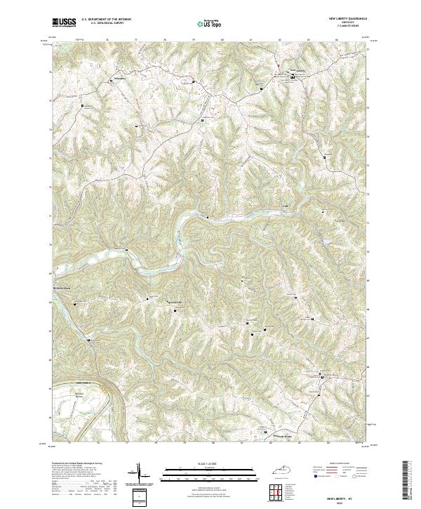 New Liberty, KY — USGS 7.5-minute topo (2022)