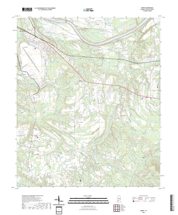 Sardis, AL — USGS 7.5-minute topo (2024)