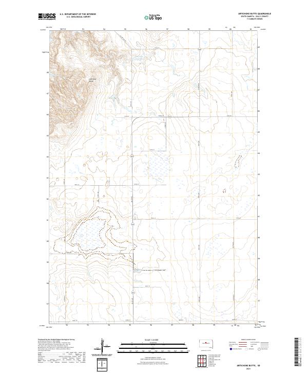 Artichoke Butte, SD — USGS 7.5-minute topo (2021)