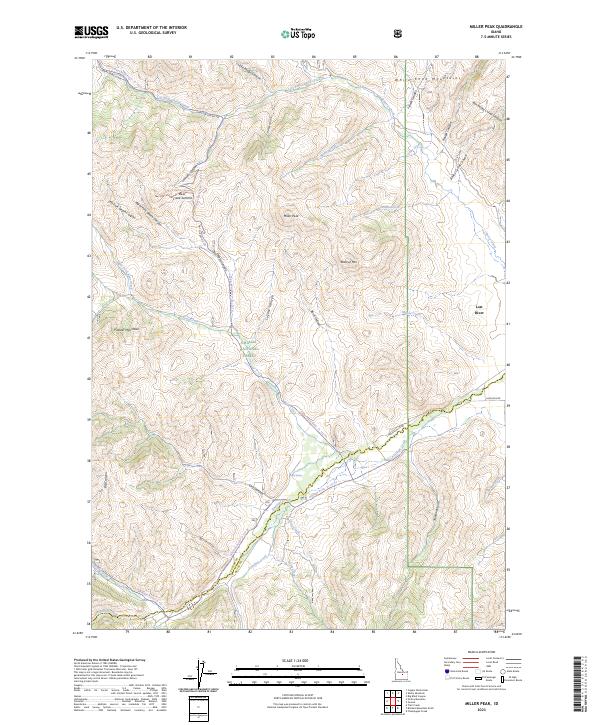Miller Peak, ID — USGS 7.5-minute topo (2023)