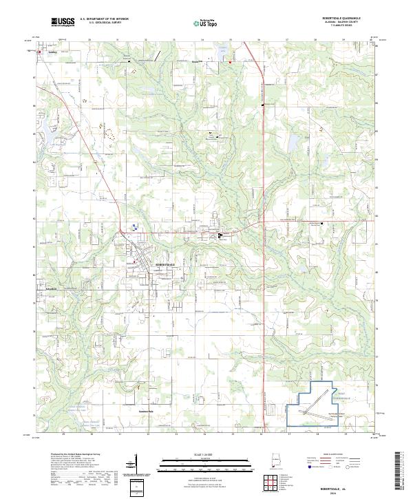 Robertsdale, AL — USGS 7.5-minute topo (2024)