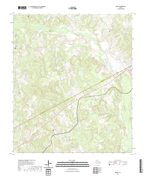 Keechi, TX — USGS 7.5-minute topo (2022)