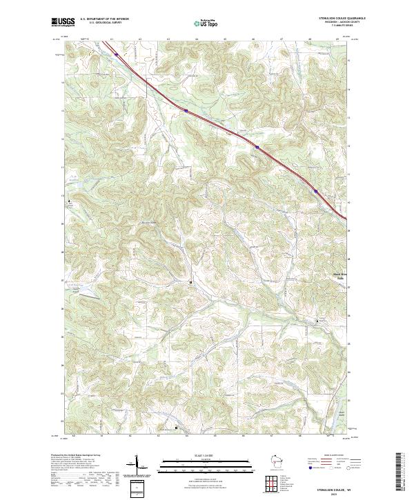 Stenulson Coulee, WI — USGS 7.5-minute topo (2023)