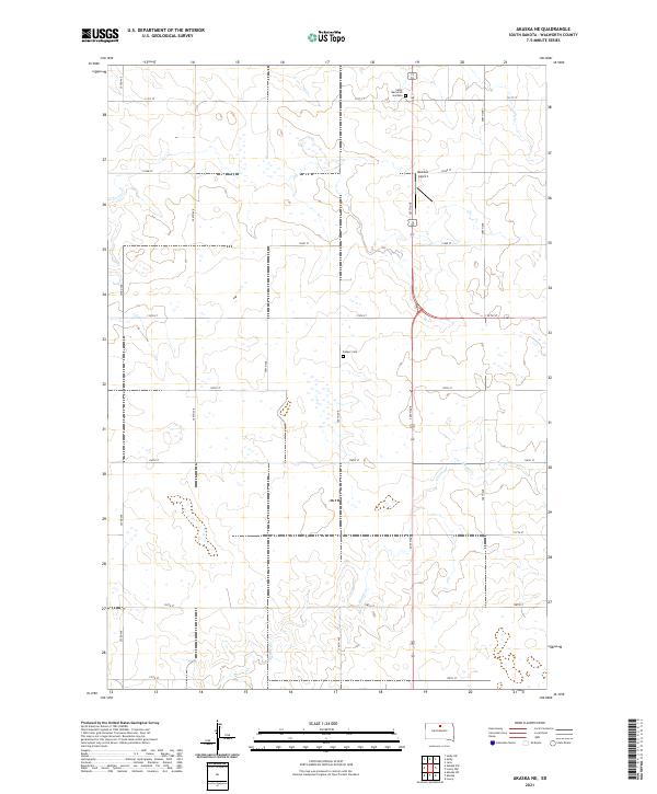Akaska NE, SD — USGS 7.5-minute topo (2021)