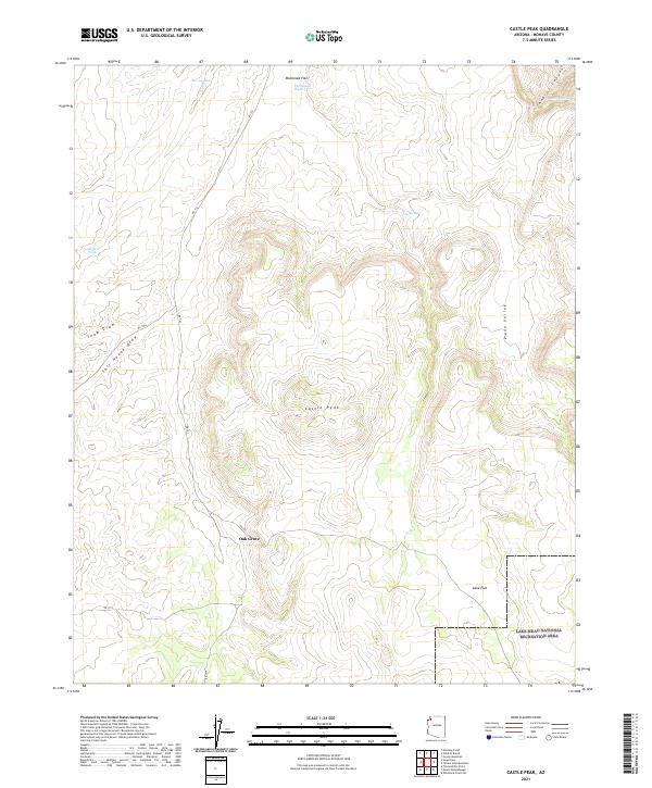 Castle Peak, AZ — USGS 7.5-minute topo (2021)