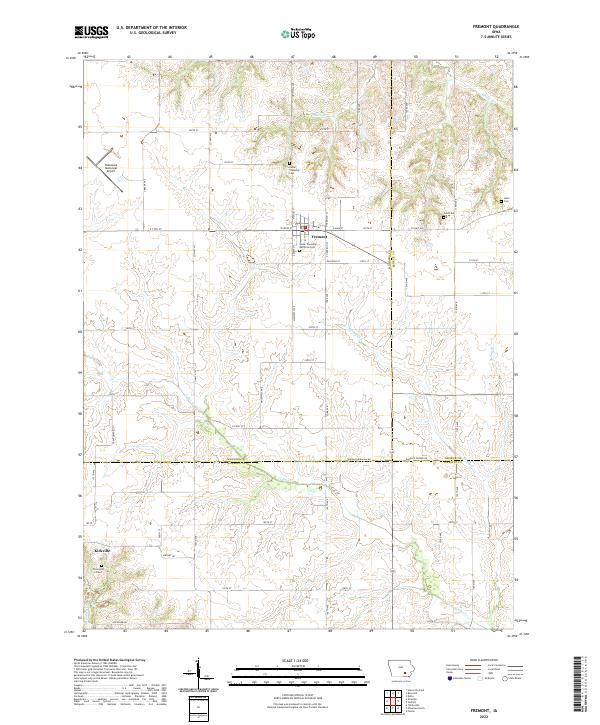 Fremont, IA — USGS 7.5-minute topo (2022)