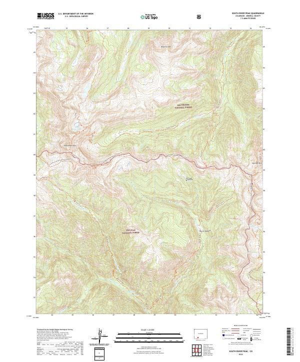 South River Peak, CO — USGS 7.5-minute topo (2022)