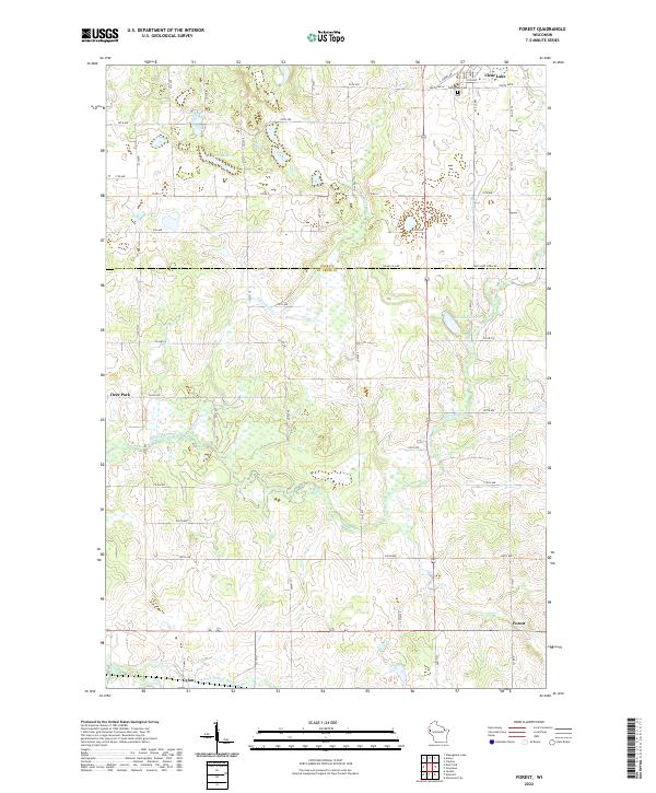 Forest, WI — USGS 7.5-minute topo (2022)