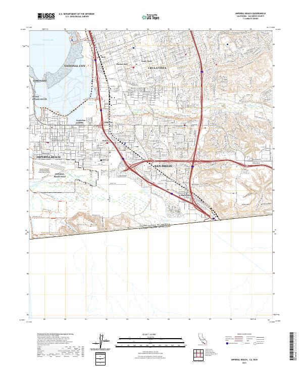 Imperial Beach, CA,BCN, US — USGS 7.5-minute topo (2021)