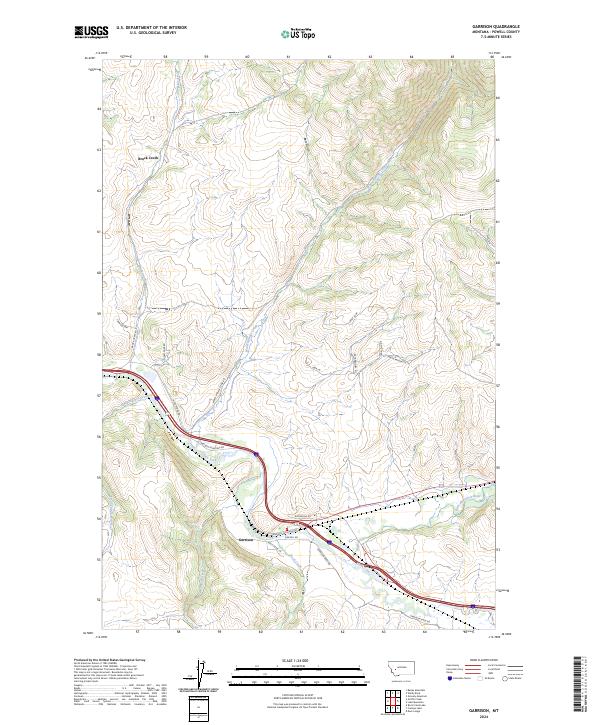 Garrison, MT — USGS 7.5-minute topo (2024)