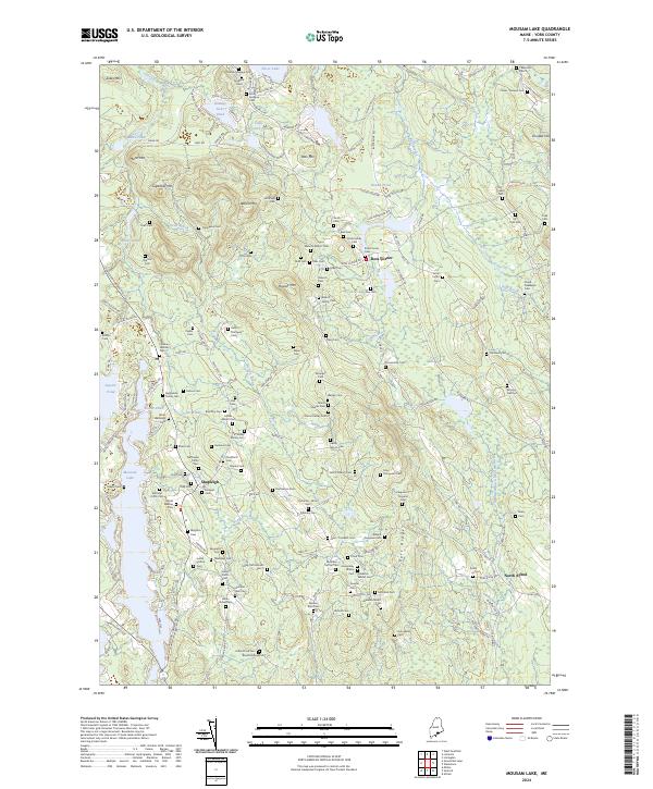 Mousam Lake, ME — USGS 7.5-minute topo (2024)