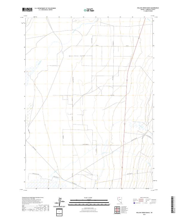 Willow Creek Ranch, NV — USGS 7.5-minute topo (2021)