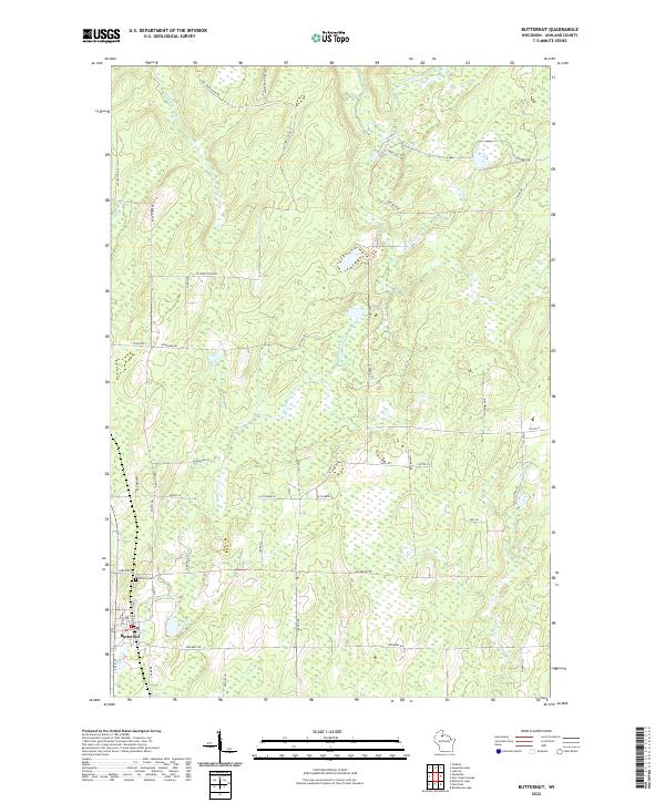 Butternut, WI — USGS 7.5-minute topo (2022)