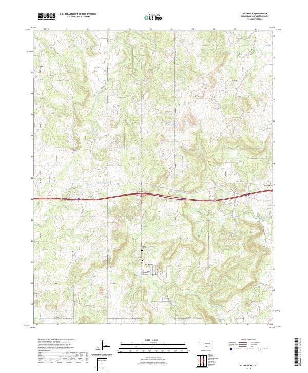 Clearview, OK — USGS 7.5-minute topo (2022)